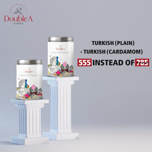 Turkish coffee plain + with Cardamom.